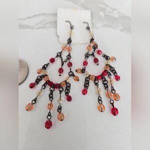 3/$30 Vintage Elegant Multicolor Beaded Dangle Earrings